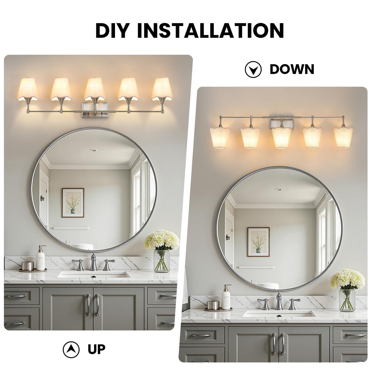 Brushed Nickel Bathroom Vanity Light (Brushed Nickel / 5 LIGHT)