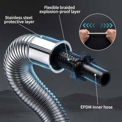 High Pressure Filtered Handheld Shower Head 9 Spray（1 filter） (2.5 Gallon Per Minute+1 Filter / Chrome Silver)