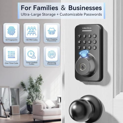 WiFi Fingerprint Smart Door Lock with Knob Set