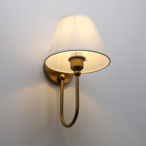 Vintage Wall Sconces Set of 2 Fabric Lampshade