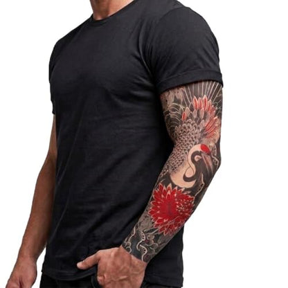2 Pcs Tiger Dragon Crane Tattoo Arm Sleeves