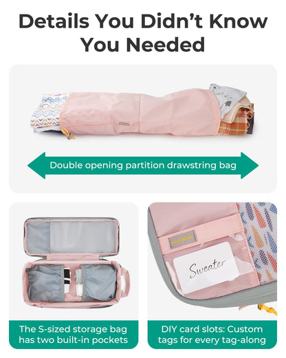 6 Set Compression Packing Cubes for Travel (Chocolate / Set of 6)