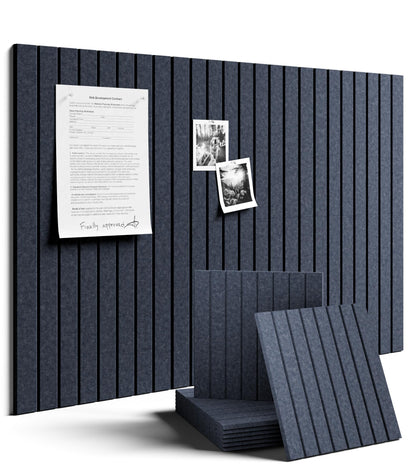 Felt Bulletin Board & Cork Board Alternative 36'' x 24'' (Navy Blue / Fine-stripe 6-pack)