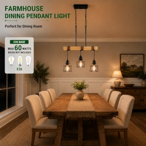 3 Light Farmhouse Kitchen Island Lighting (3-Light)