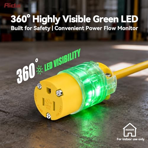 Lighted Plug and Connector Set (Yellow / 15A Plug and Connector Set)