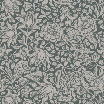 Dark Blue William Morris Peel Stick Wallpaper Floral Contact Paper (Dark Blue / 17.3" x 78.7")