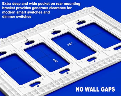 4 Gang Midsize Screwless Switch Plate (4 Gang)