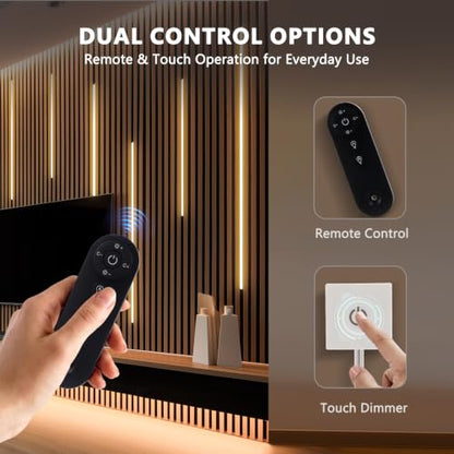 16.4ft 24V Silicone LED Strip Lights Recessed Lighting Wood Slat Wall (Touch Control)