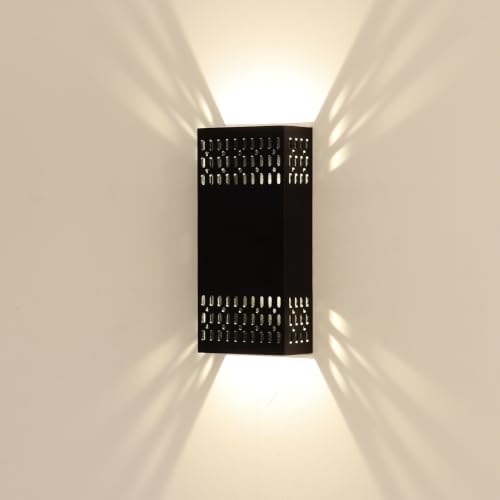 10.2" Black Indoor Outdoor Hardwired Modern LED Wall Sconce (Black - Cutout Design / 1 pack)