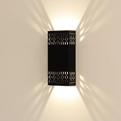 10.2" Black Indoor Outdoor Hardwired Modern LED Wall Sconce (Black - Cutout Design / 1 pack)