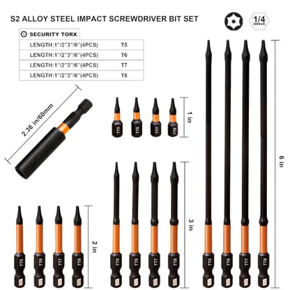 Impact Torx Bit Set 16pcs