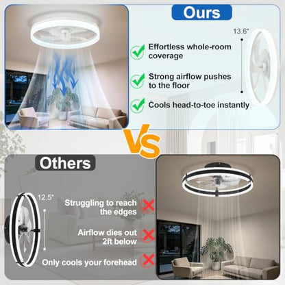 DLLT Modern Ceiling Fans with Lights