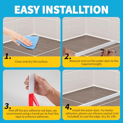 39Inch Collapsible Shower Water Dam Self
