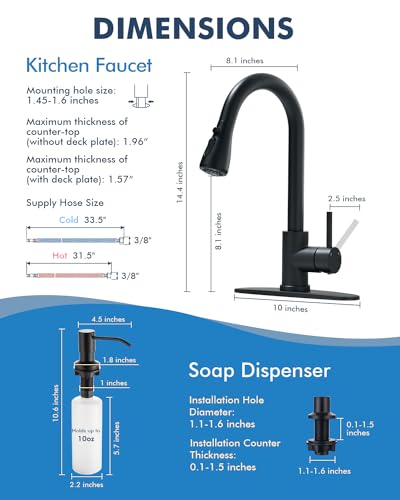 Kitchen Faucet with Pull Down Sprayer (Matte Black-05)