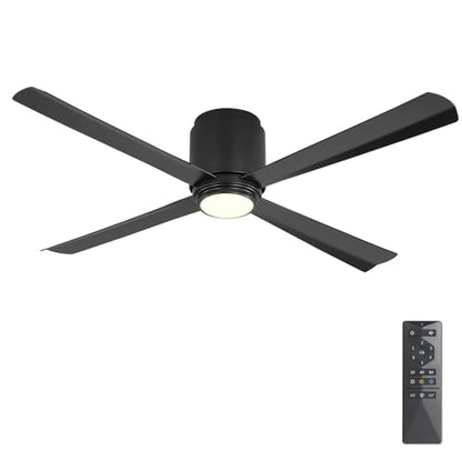 Flush Mount DC Ceiling Fan with Light