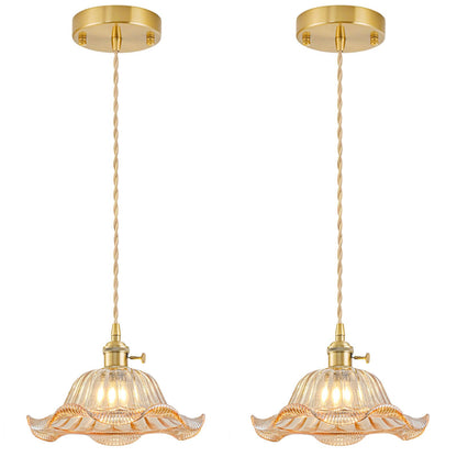 Vintage Pendant Lights Kitchen Island 2 Pack (Amber 2PK)