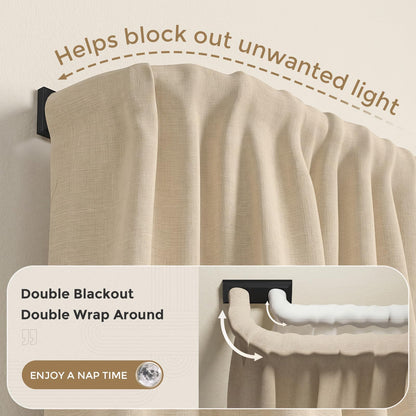 Double Curtain Rod 34 (Black / 34"-112")