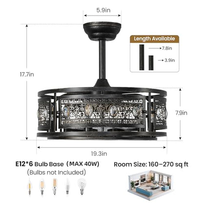 Caged Ceiling Fan with Light