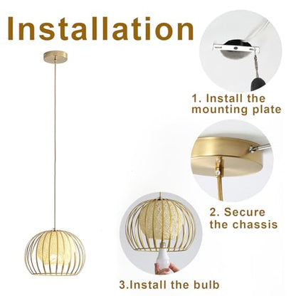 Pendant Light Fixtures Modern Round Chandelier with Remote Control Included E26 Bulb for Living Room