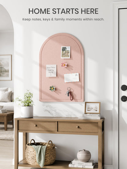 Large Arched Felt Bulletin Board 35.4''×23.6'' (Pink)
