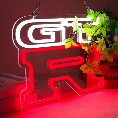 G.T.R Car Neon Signs for Wall Decor Neon Lights for Business Led Signs Suitable for Man Cave Restaurant Office Bar Pub Led Art 5V Power Adapter (GT.R)