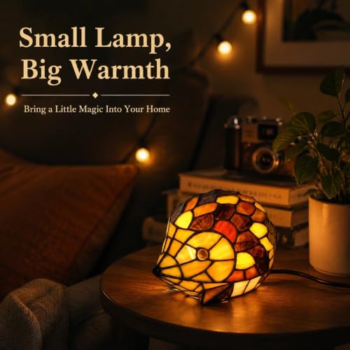 Handmade Tiffany style Lamp Stained Glass Table Lamp Animal Accent Light