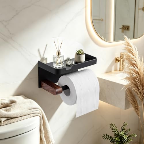 Toilet Paper Holder with Shelf
