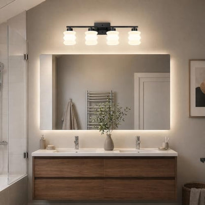 Modern Bathroom Light Fixtures (Black / 4-Light)