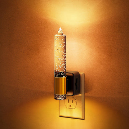 Night Light Flameless Candle Night Lights Plug into Wall (Crystal)