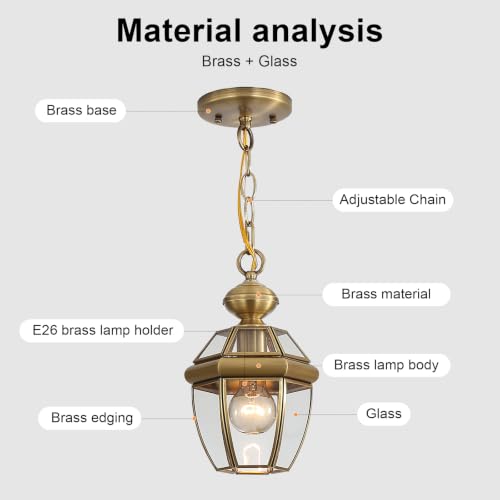 Solid Brass Outdoor Pendant Light Fixture