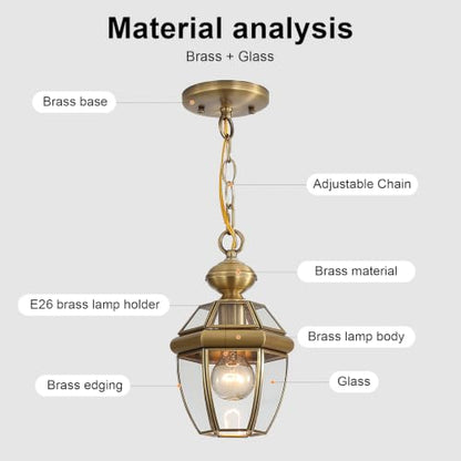 Solid Brass Outdoor Pendant Light Fixture