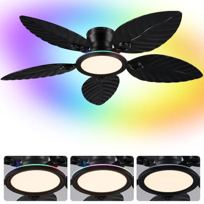 RGB Tropical Ceiling Fans with Lights