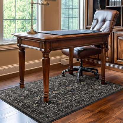 Washable Small Area Rug 2×3 for Entryway (Dark Gray / 2' x 3' (Rectangular))