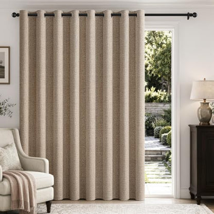 Extra Wide 100% Blackout Linen Curtains 100x90 Copper Brown (Copper Brown / 100"W x 90"L (Pack of 1))