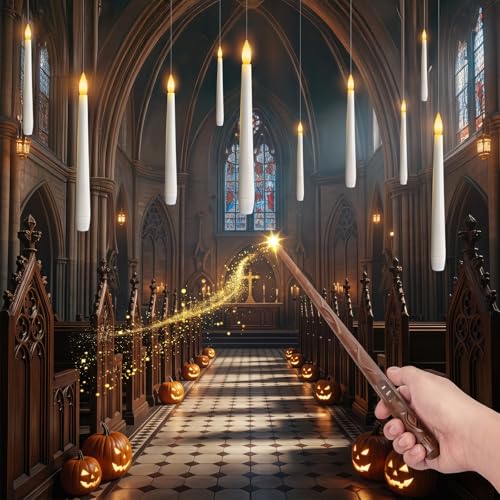 Floating Candles with Wand for Halloween