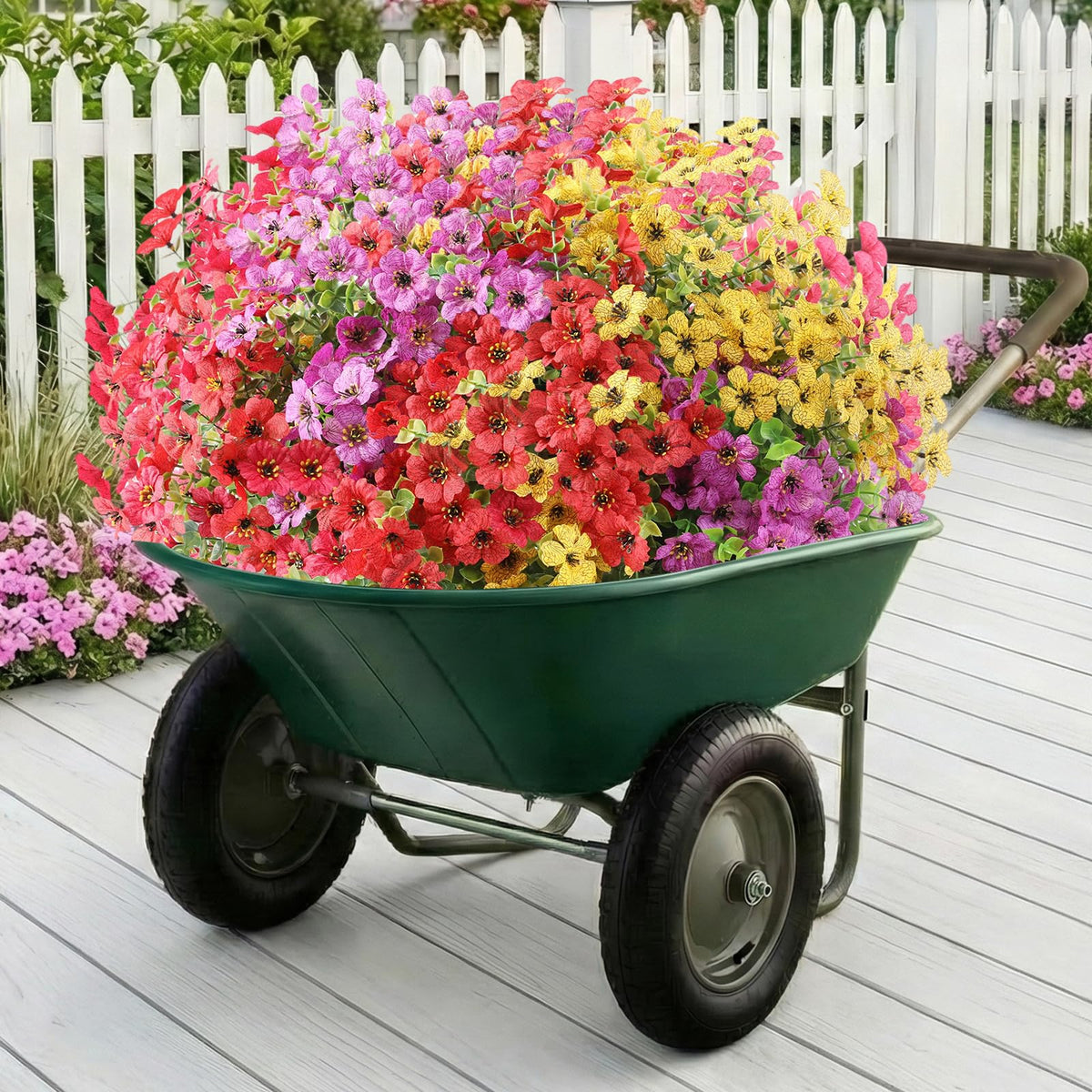 Artificial Flowers Fake Plants for Outdoors Summer Decoration (Mixed2 / Artificial Flowers(13 Pcs))