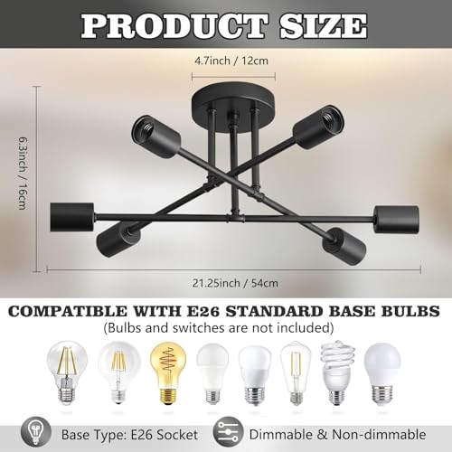 Semi Flush Mount Ceiling Light Fixture