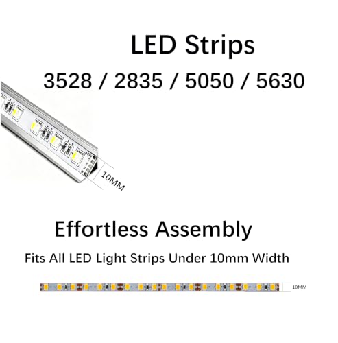 V Shape LED Strip Channel Aluminum Profile 3.28ft with Diffuser 6Pack