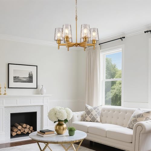 Stone Textured Glass Chandelier