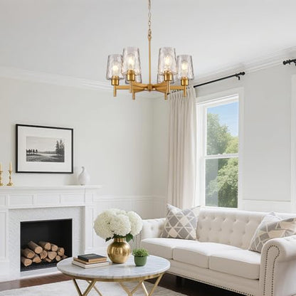 Stone Textured Glass Chandelier