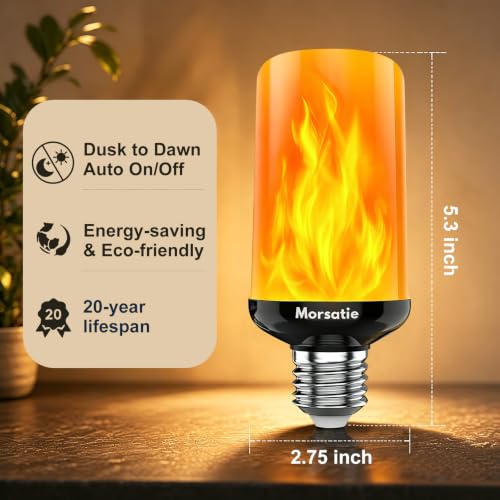E26 Dusk to Dawn Flame Light Bulbs