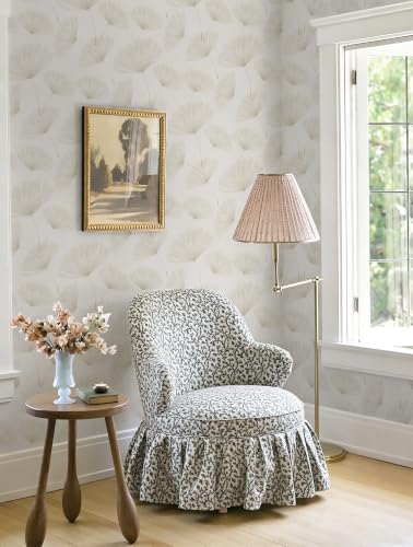 Neutral Botanical Peel and Stick Wallpaper Modern Farmhouse Contact Paper (Neutral/Beige / 17.3" x 78.7")