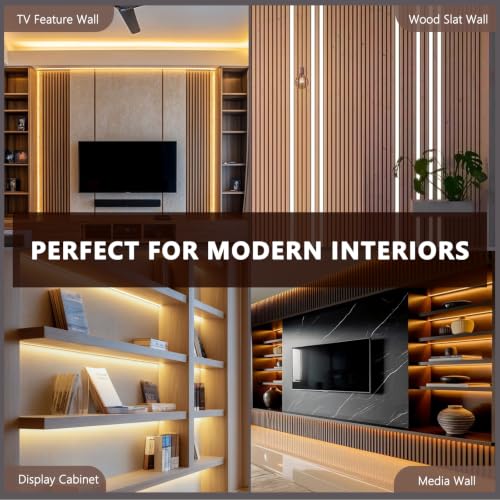 16.4ft 24V Silicone Recessed LED Strip for Wood Slat Wall Panels