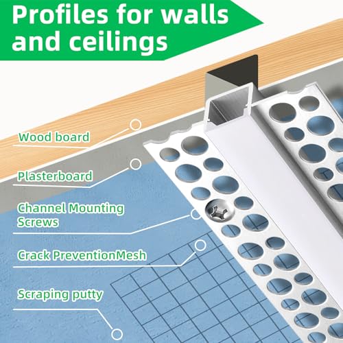 Plaster in Recessed Drywall LED Channel Bendable LED Aluminum Profile Track for Custom LED Strip Lighting