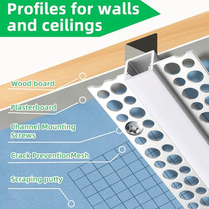 Plaster in Recessed Drywall LED Channel Bendable LED Aluminum Profile Track for Custom LED Strip Lighting