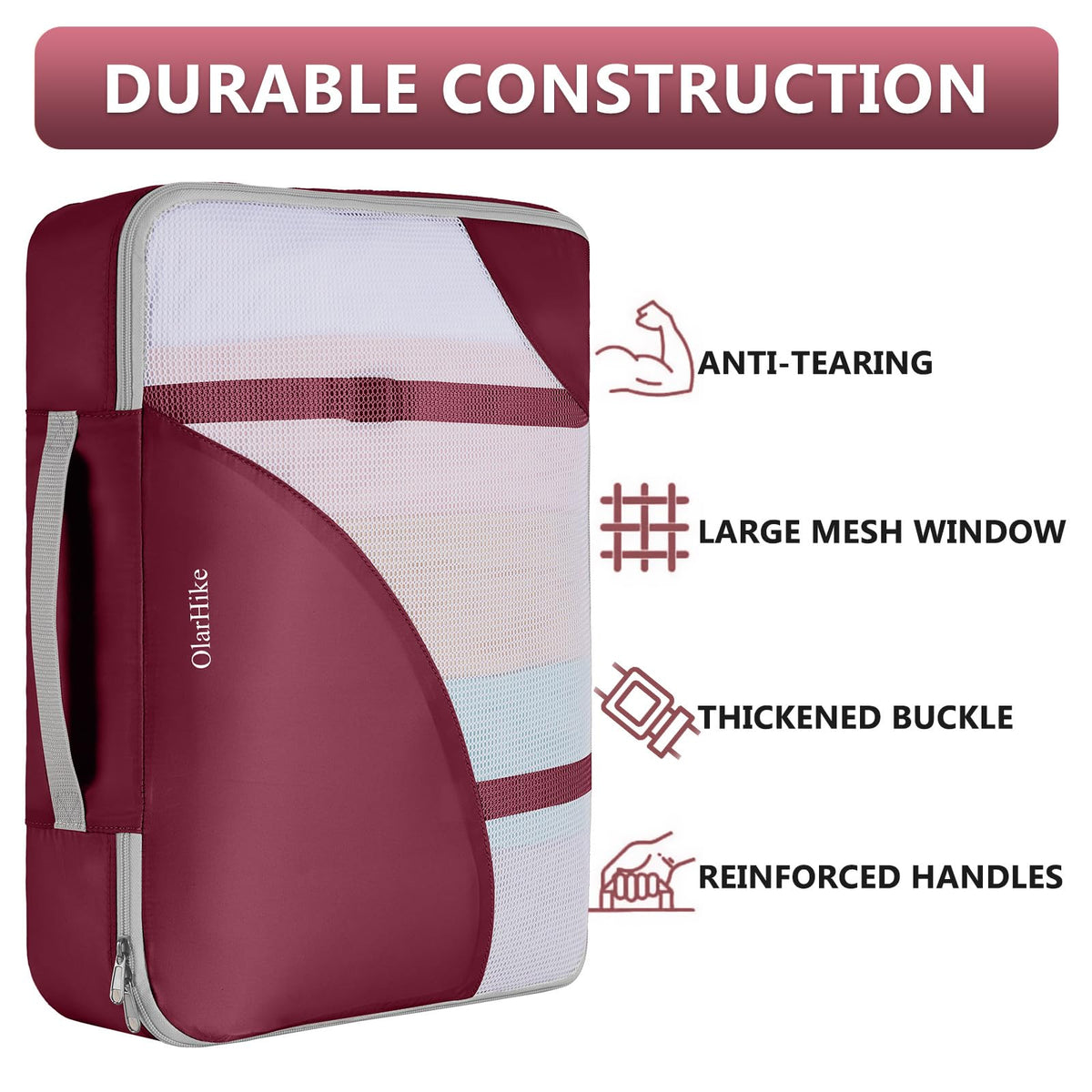 Packing Cubes for Travel (11 Burgundy)