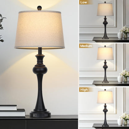 Black Table Lamp for Living Room (Black)