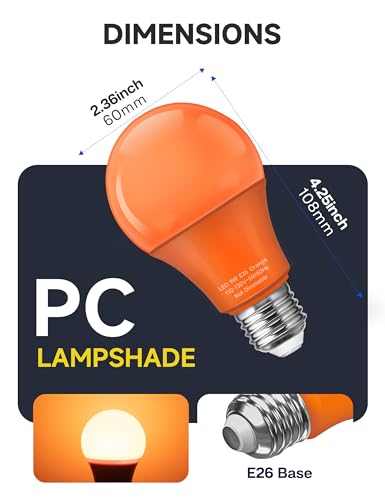 A19 Orange Colored LED Light Bulbs (Orange)