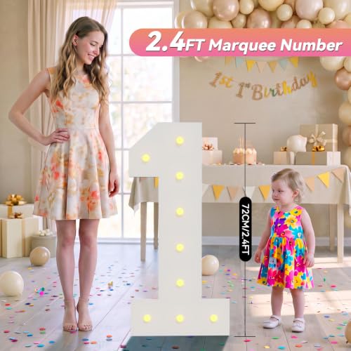 2.4FT Warm White Marquee Light Up Numbers
