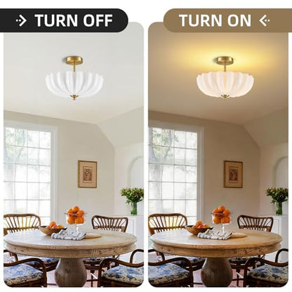 Gold Semi Flush Mount Ceiling Light (Gold)